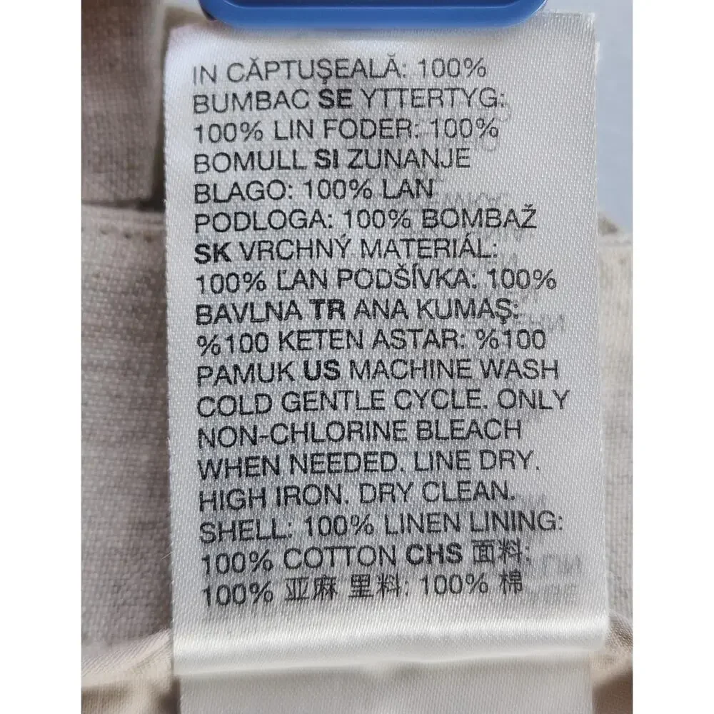 & Other Stories Shorts Womens EUR 34 Beige Linen Pleated Chino High Rise - Picture 13 of 16